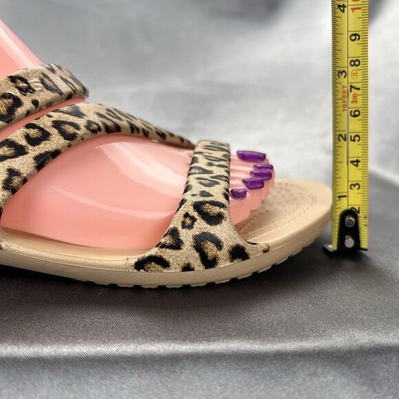Crocs Kadee‎ II Leopard Sandals Women's 7 Strappy Slides Spring Shoes 206894-90L - Picture 5 of 14